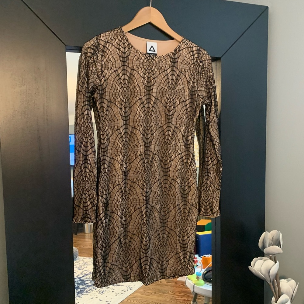 AQUA web lace mini dress
